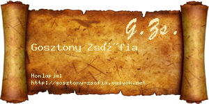 Gosztony Zsófia névjegykártya