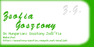 zsofia gosztony business card